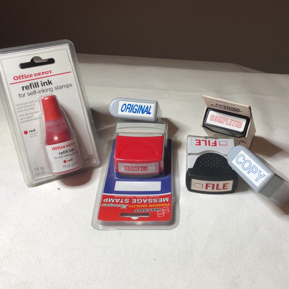 Lot of Five Stamps Set with Refill Ink